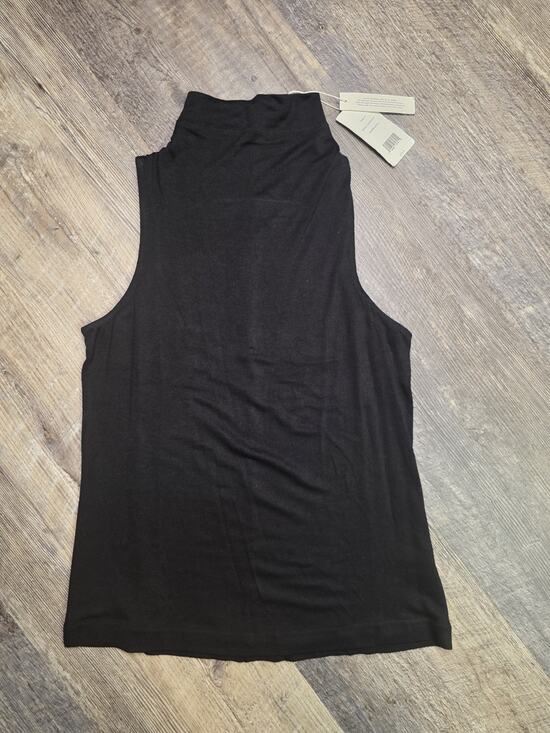 Vince Tops - Vince Sleeveless Mock Neck Top Black Back Zip Stretch Rayon Size XS NWT